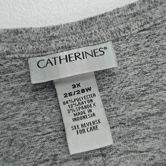Catherines sweater gray lightweight 3/4 sleeve womens 3X 6786 - Picture 5 of 6